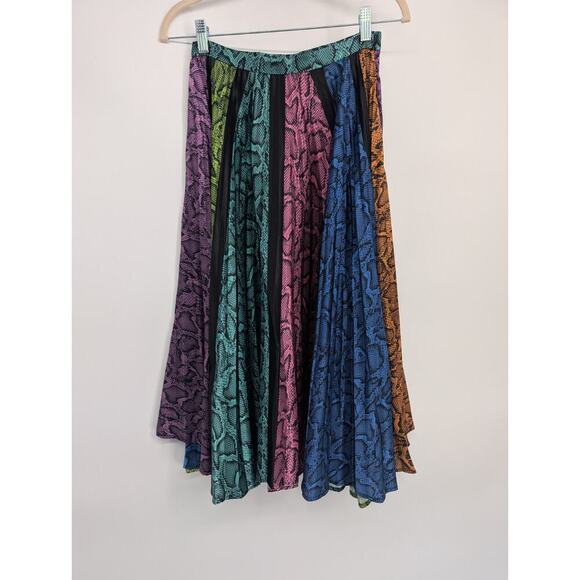 NWT DELFI Collective Colorblock Snake Clara pleated midi Skirt Size XS #1D460 - Picture 5 of 8
